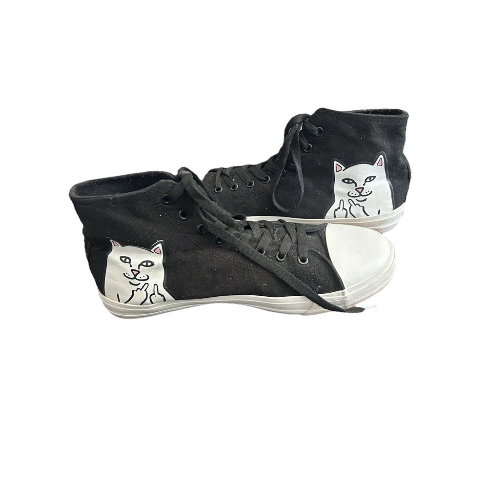 RIPNDIP Lord Nermal Black Canvas High-Top Sneakers – Men's Size 11 / EU 45 EUC